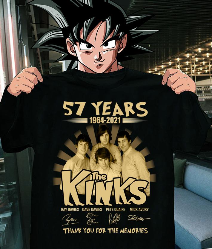 The Kinks 57 years of 1964-2021 signatures thank you for the memories t-shirt shirt