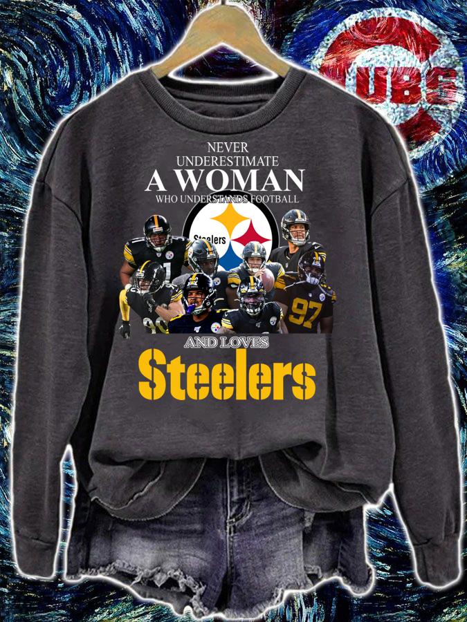 Never Underestimate A Woman Who Understands Football And Loves Steelers t-shirt sweatshirt