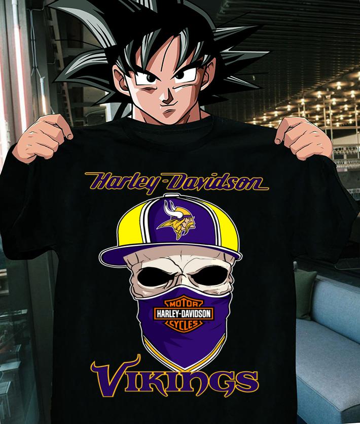 Skull Harley Davidson Minnesota Vikings Hat Purple t-shirt shirt