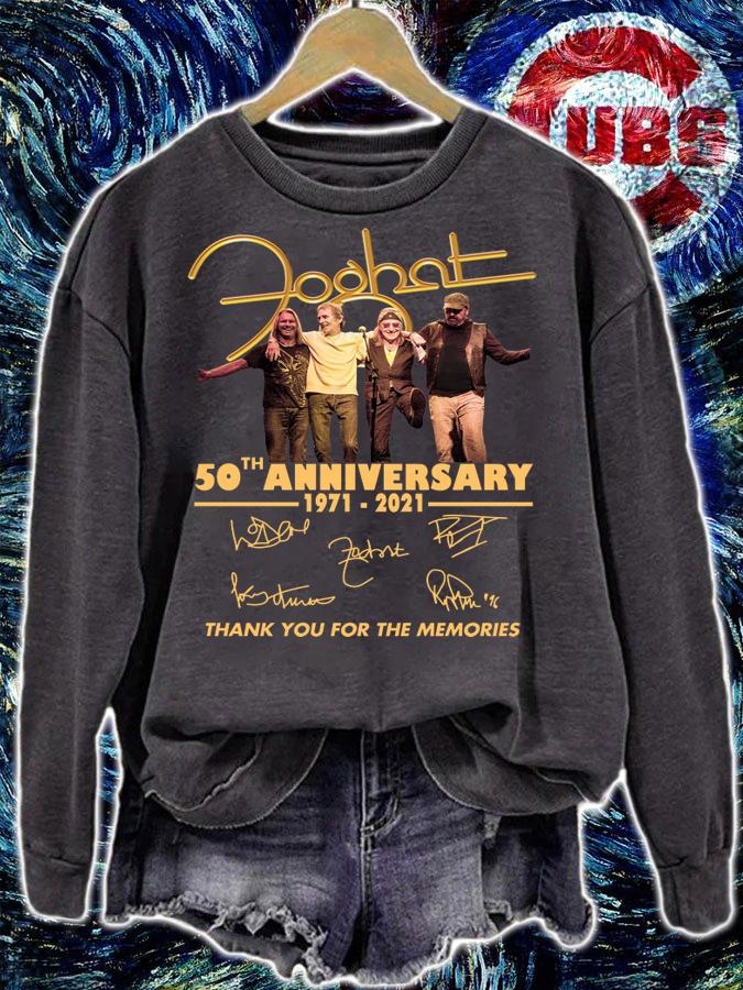 Foghat Band 50th Anniversary 1971-2021 Signatures t-shirt sweatshirt