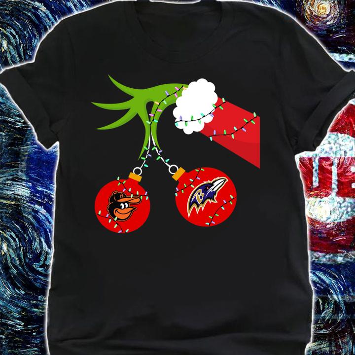 Christmas Grinch Baltimore Orioles And Baltimore Ravens t-shirt shirt