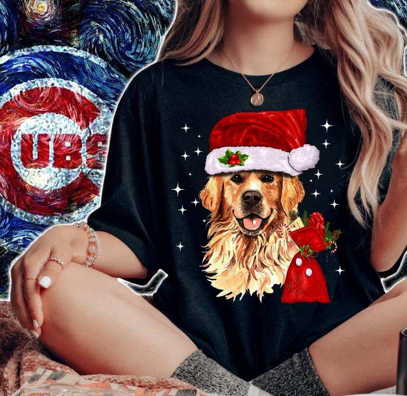 Golden Retriever Christmas Funny Xmas Gift t-shirt woman shirt