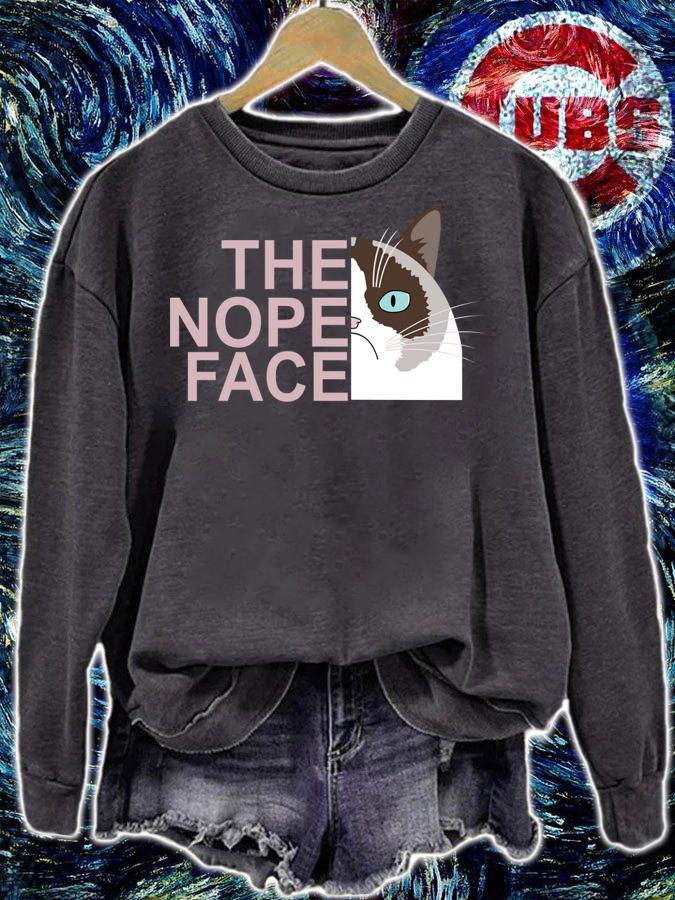 The nope face grympy cat t-shirt sweatshirt