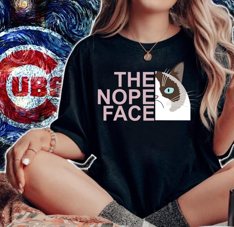 The nope face grympy cat t-shirt woman shirt