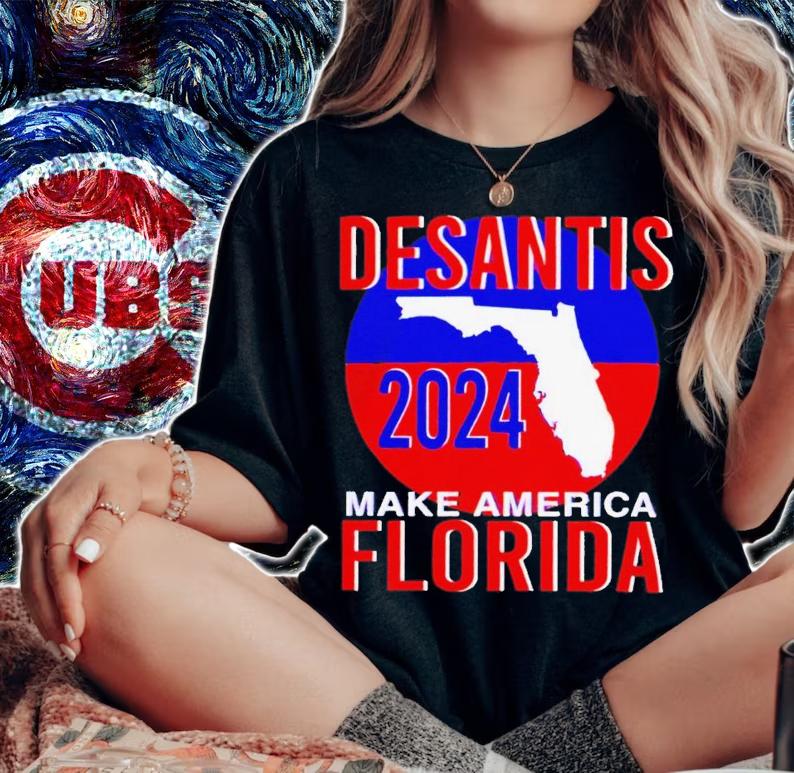 Desantis 2024 make America Florida Patriot Map t-shirt woman shirt
