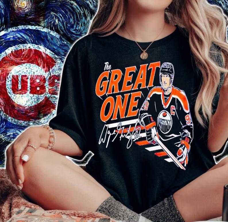 Edmonton Oilers Wayne Gretzky the great one signature t-shirt woman shirt