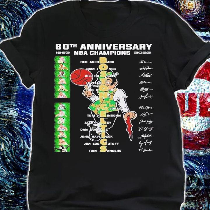 60th anniversary 1963 2023 NBA Champions Boston Celtics signatures shirt t-shirt shirt