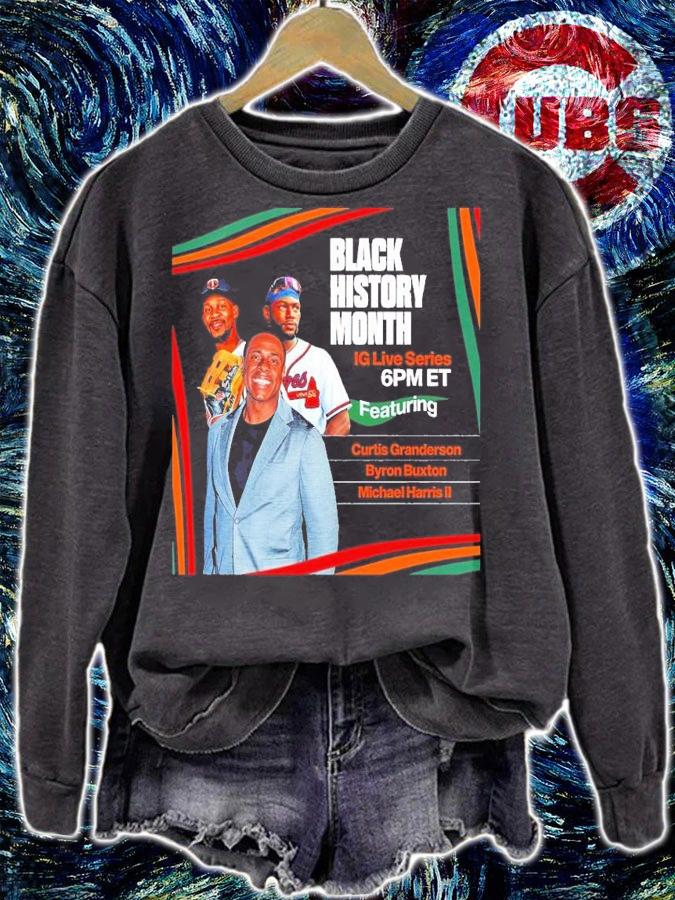 Black history month featuring Curtis Granderson Byron Buxton Michael Harris II shirt t-shirt sweatshirt