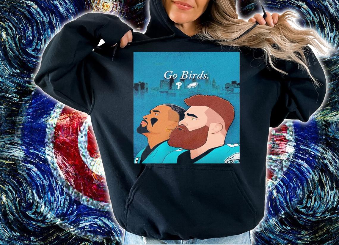 Eagles Jalen Hurt Vs Jason Kelce Go Birds Shirt t-shirt hoodie