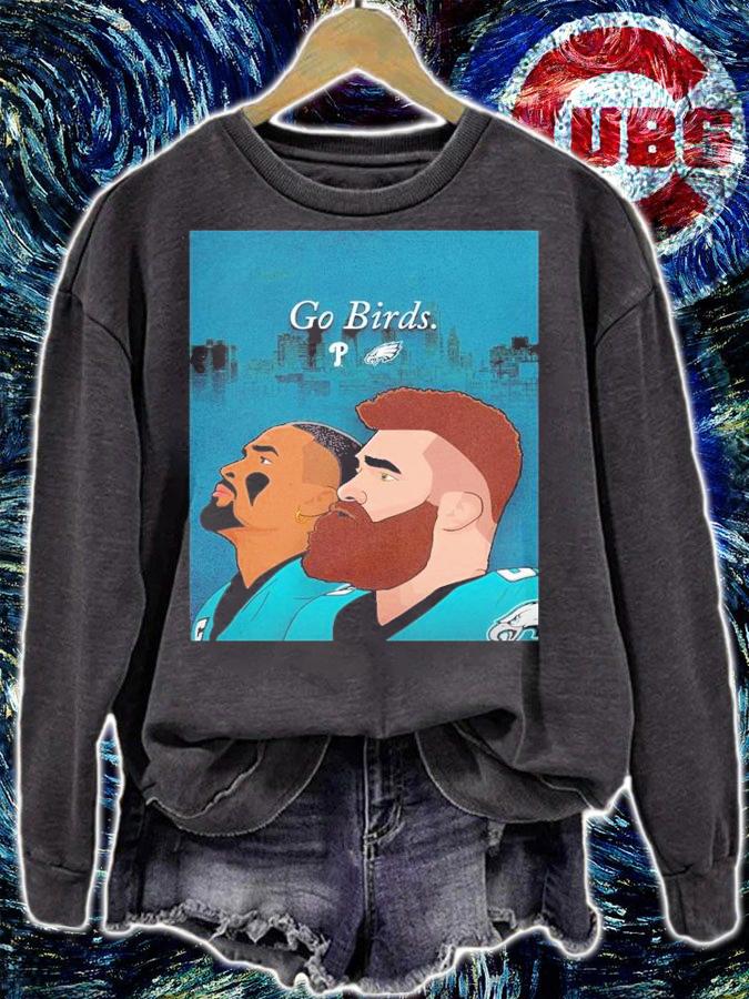 Eagles Jalen Hurt Vs Jason Kelce Go Birds Shirt t-shirt sweatshirt
