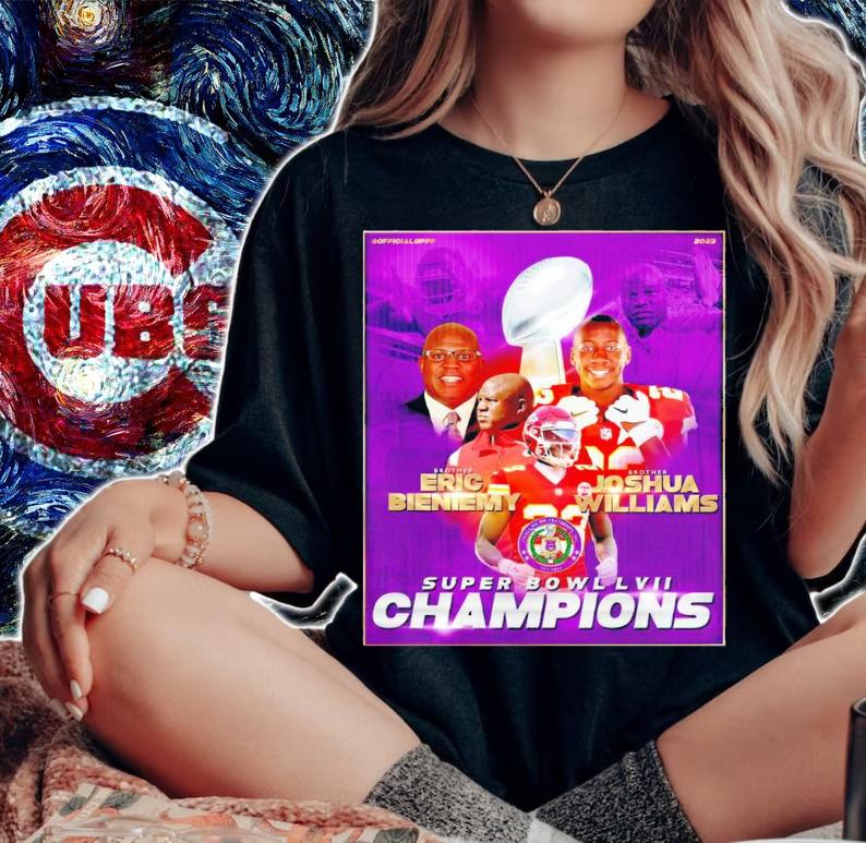 Eric Bieniemy and Joshua Williams Super Bowl LVII Champions shirt t-shirt woman shirt
