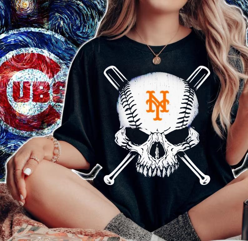 New York Mets in skull shirt t-shirt woman shirt