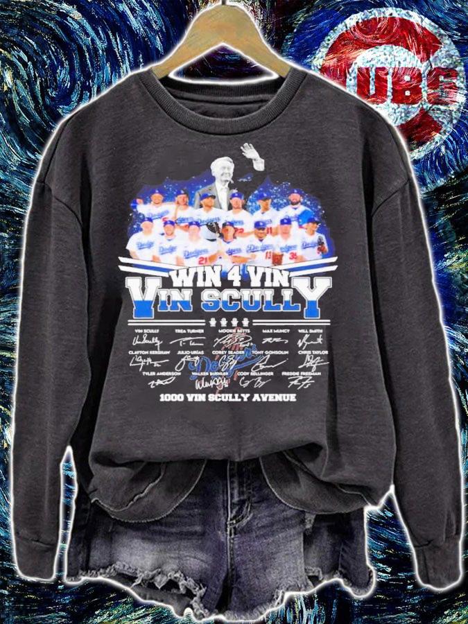 Los Angeles Dodgers Win 4 Vin Scully Signatures 1000 Vin Scully Avenue Shirt t-shirt