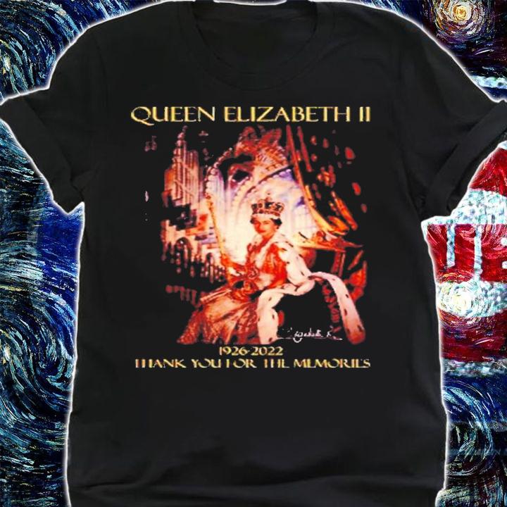 Young Queen Elizabeth II 1926 2022 thank you for the memories shirt t-shirt shirt