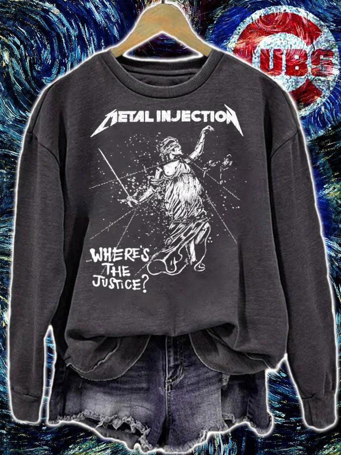 Metal Injection where's the justice shirt t-shirt