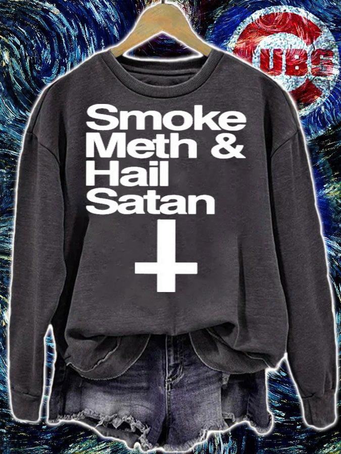 Piki Bruh Anchorsand Smoke Meth And Hail Satan T-Shirt t-shirt sweatshirt