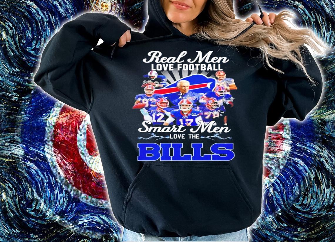 Real men love football smart men love the Bills signatures shirt t-shirt hoodie