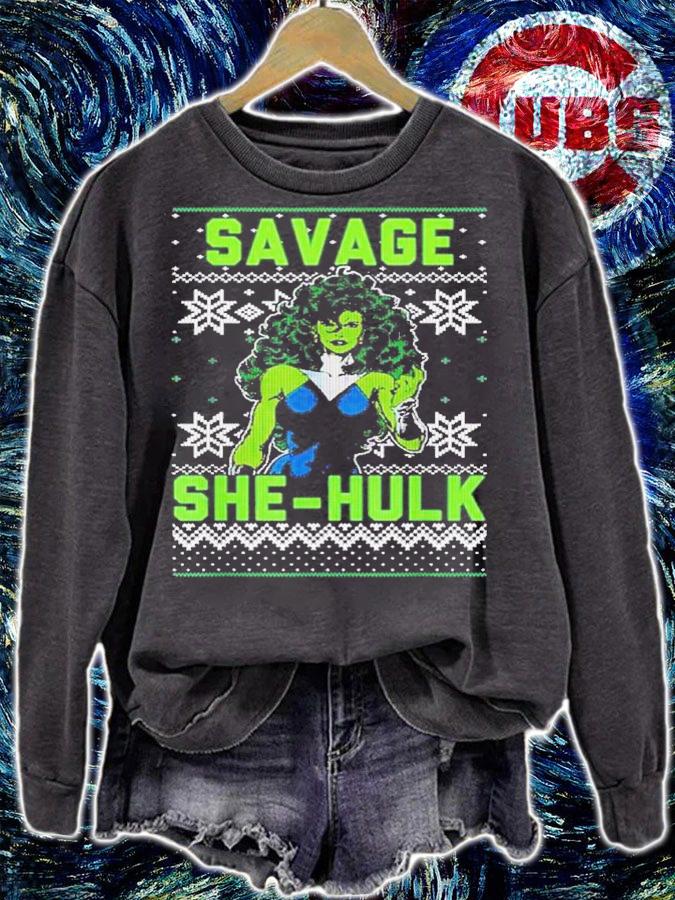 Marvel She-Hulk Savage Ugly Christmas shirt t-shirt sweatshirt