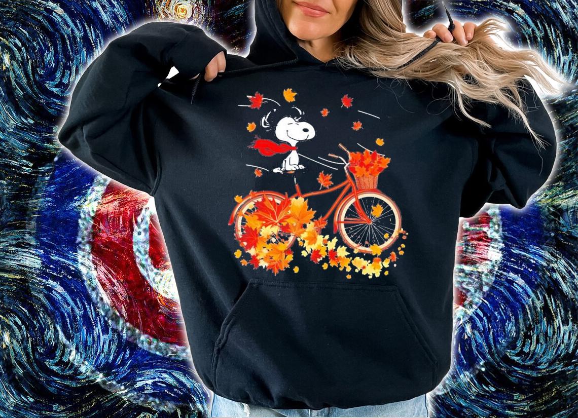 Snoopy Dog Autumn Maple Leaves T-Shirt t-shirt hoodie