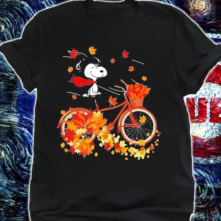 Snoopy Dog Autumn Maple Leaves T-Shirt t-shirt shirt
