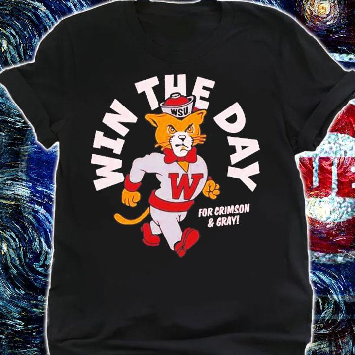 Win The Day WSU Cougar Mascot For Crimson And Gray Shirt t-shirt