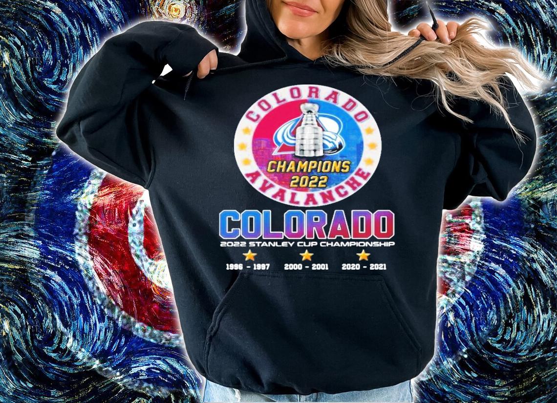 Colorado Avalanche Champions 2022 Stanley Cup Championship 1997 2001 2021 T-Shirt t-shirt