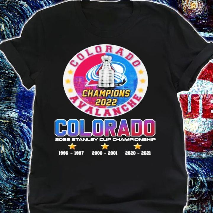 Colorado Avalanche Champions 2022 Stanley Cup Championship 1997 2001 2021 T-Shirt t-shirt