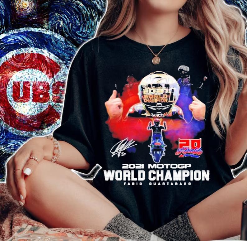 El Diablo 20 2021 Motogp World Champions Fabio Quartararo Signature Shirt t-shirt