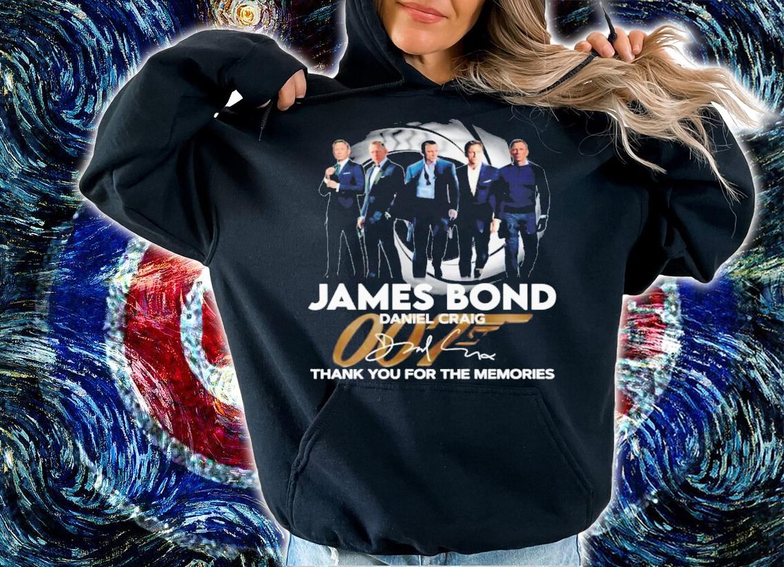 James Bond Daniel Craig Signatures Thank You For The Memories Shirt t-shirt