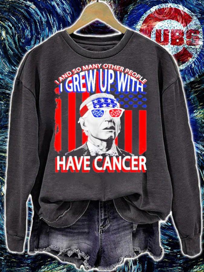 Joe Biden I And So Many Other People I Grew Up With Have Cancer American Flag Shirt t-shirt