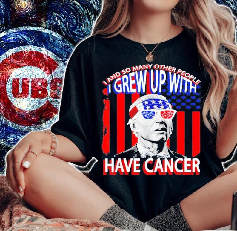 Joe Biden I And So Many Other People I Grew Up With Have Cancer American Flag Shirt t-shirt