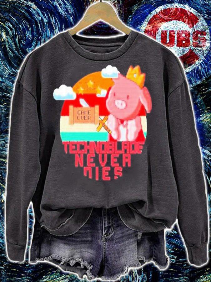 King Pig Game Over Technoblade Never Dies Shirt t-shirt sweatshirt