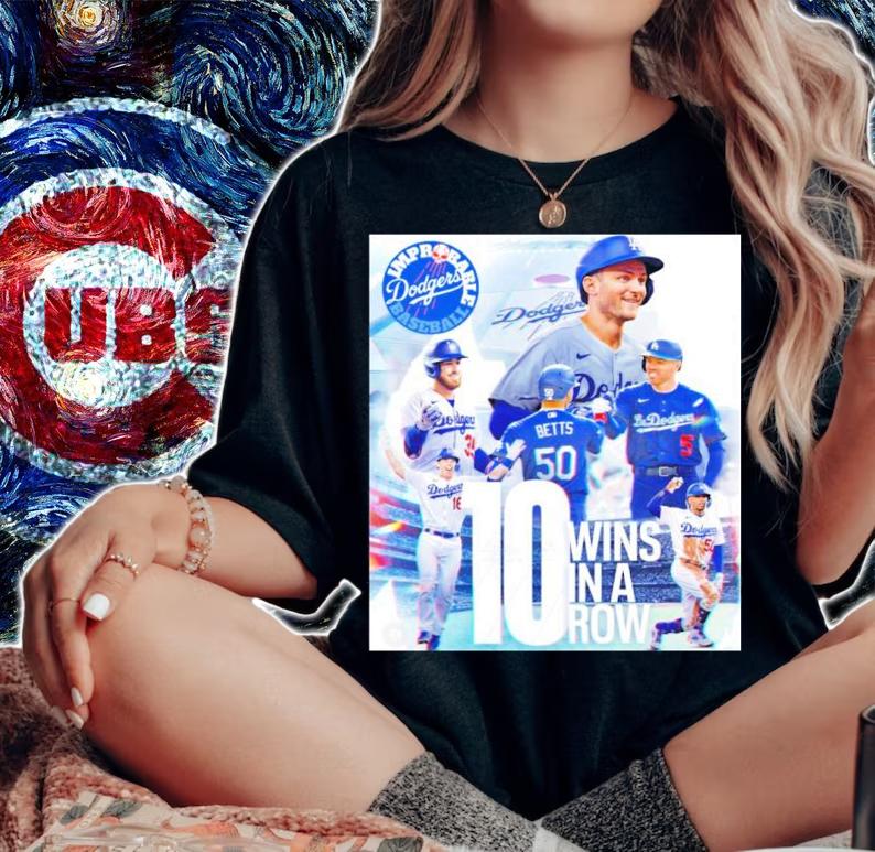 Los Angeles Dodgers 10 Wins In A Row Shirt t-shirt woman shirt