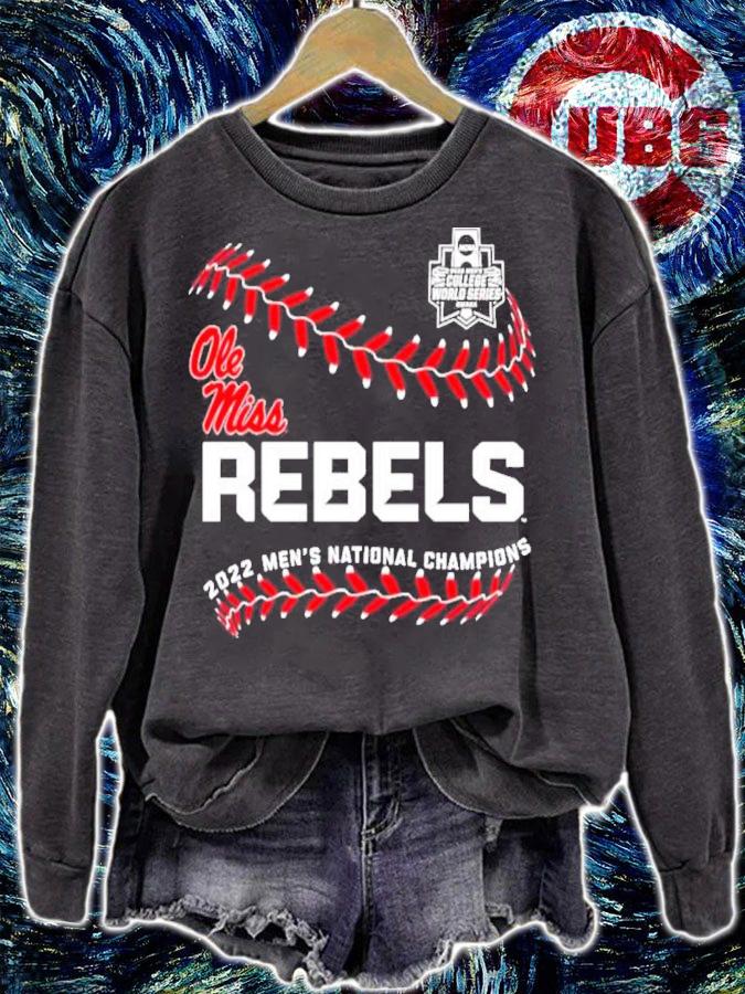 Men's Ole Miss 2022 CWS Baseball National Champs Outtasight Shirt t-shirt