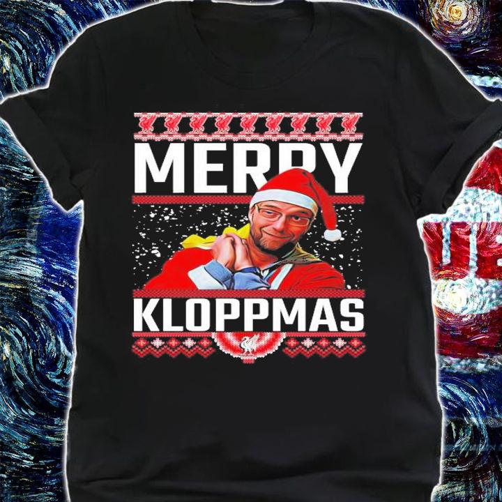 Merry Kloppmas Jurgen Klopp LFC Liverpool Christmas T-Shirt t-shirt shirt