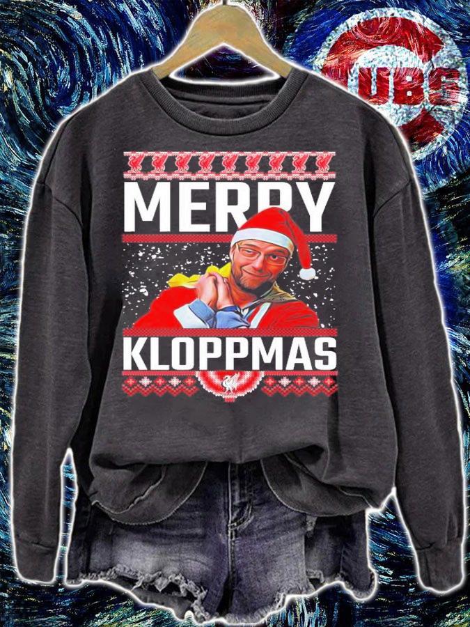 Merry Kloppmas Jurgen Klopp LFC Liverpool Christmas T-Shirt t-shirt sweatshirt