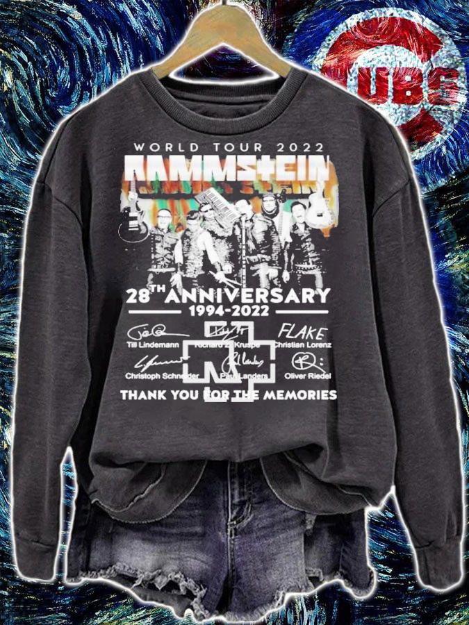 Rammstein The World Tour 2022 28th Anniversary 1994-2022 Thank You For The Memories Shirt t-shirt