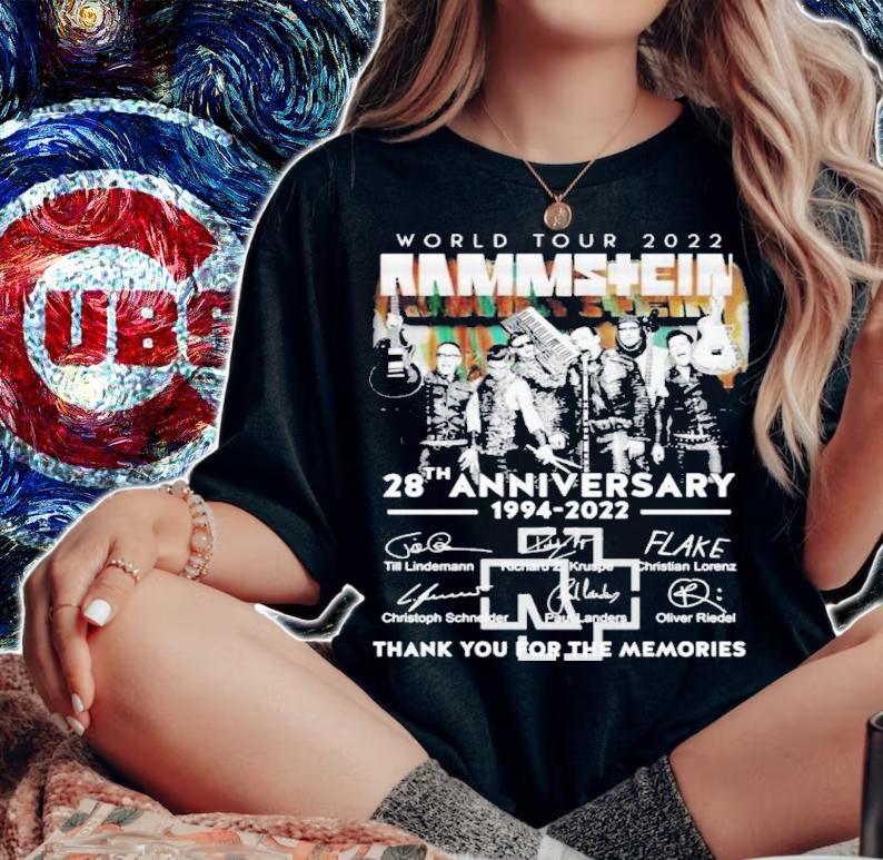 Rammstein The World Tour 2022 28th Anniversary 1994-2022 Thank You For The Memories Shirt t-shirt