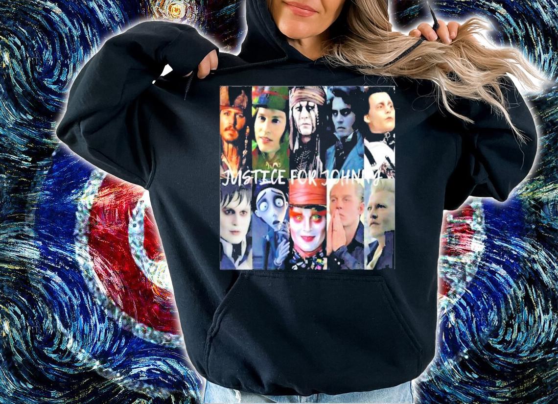 Official Justice For Johnny Depp Characters Shirt t-shirt hoodie