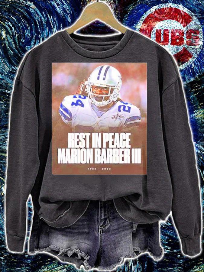 Rest In Peace Marion Barber III 1983 2022 Dallas Cowboys NFL T-Shirt t-shirt sweatshirt