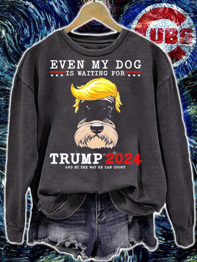 Schnauzer Dog Even My Dog Is Waiting For Trump 2024 shirt t-shirt sweatshirt