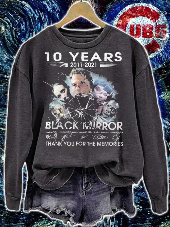 10 years 2011-2021 Black Mirror signatures thank you for the memories shirt t-shirt sweatshirt