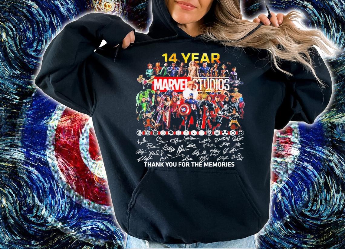 14 years Marvel Studios signature thank you for the memories shirt t-shirt