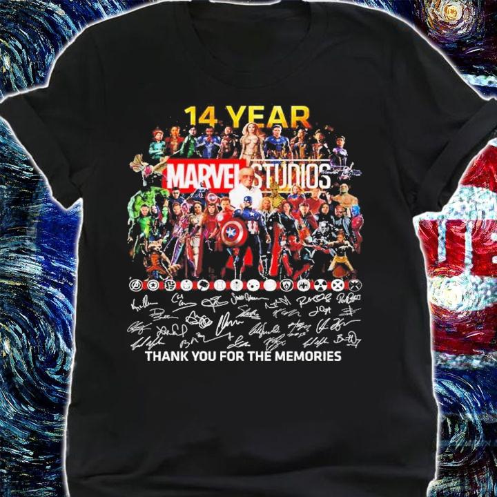14 years Marvel Studios signature thank you for the memories shirt t-shirt