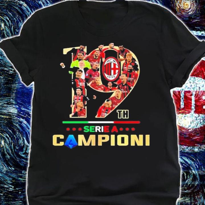 19th Serie A Campioni AC Milan Team Soccer Shirt t-shirt