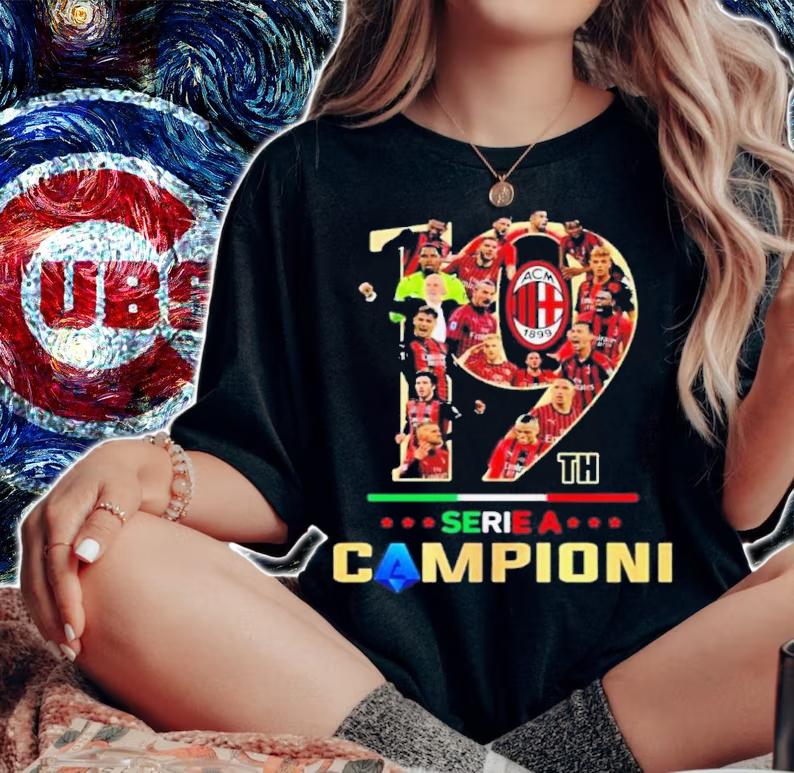 19th Serie A Campioni AC Milan Team Soccer Shirt t-shirt