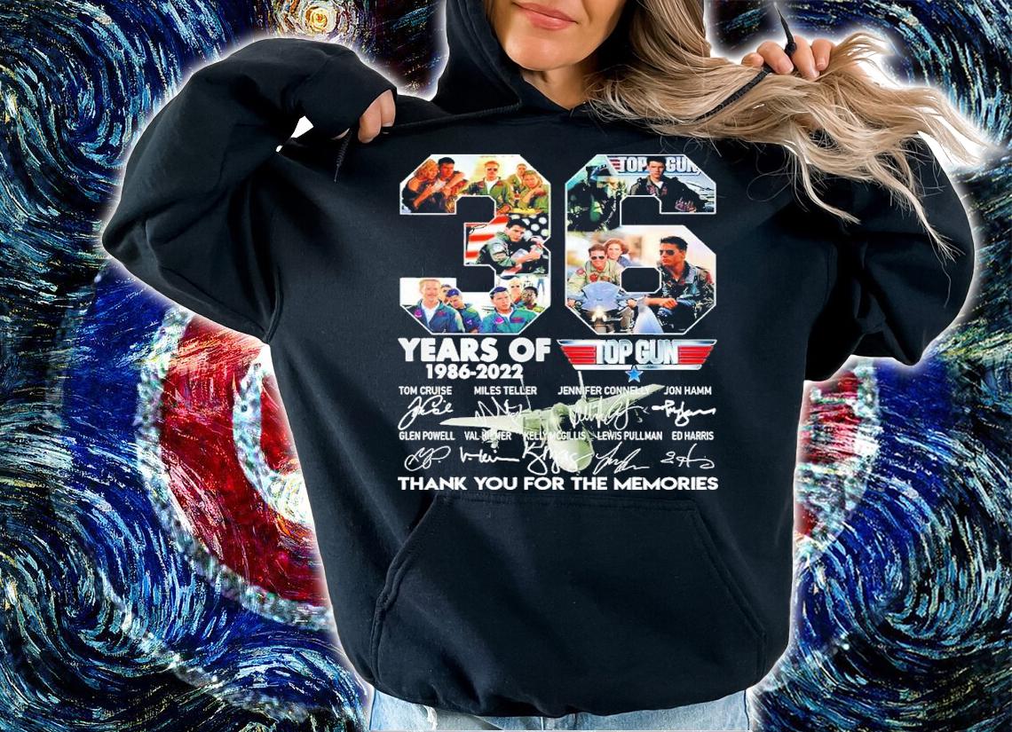 33 Years Of 1986-2022 Top Gun Signatures Thank You For The Memories Shirt t-shirt hoodie