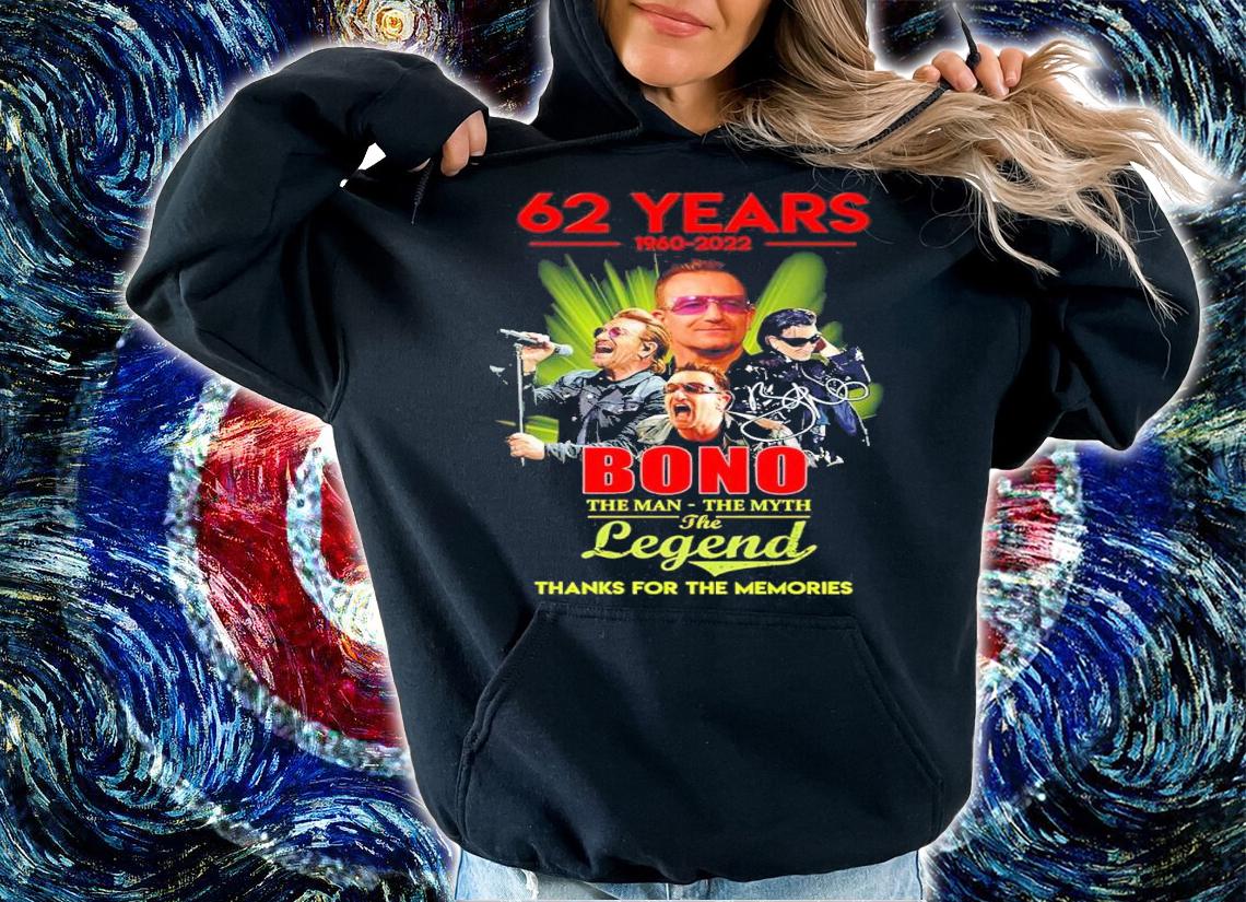 62 years 1960-2022 Bono the man the myth the legend signature shirt t-shirt