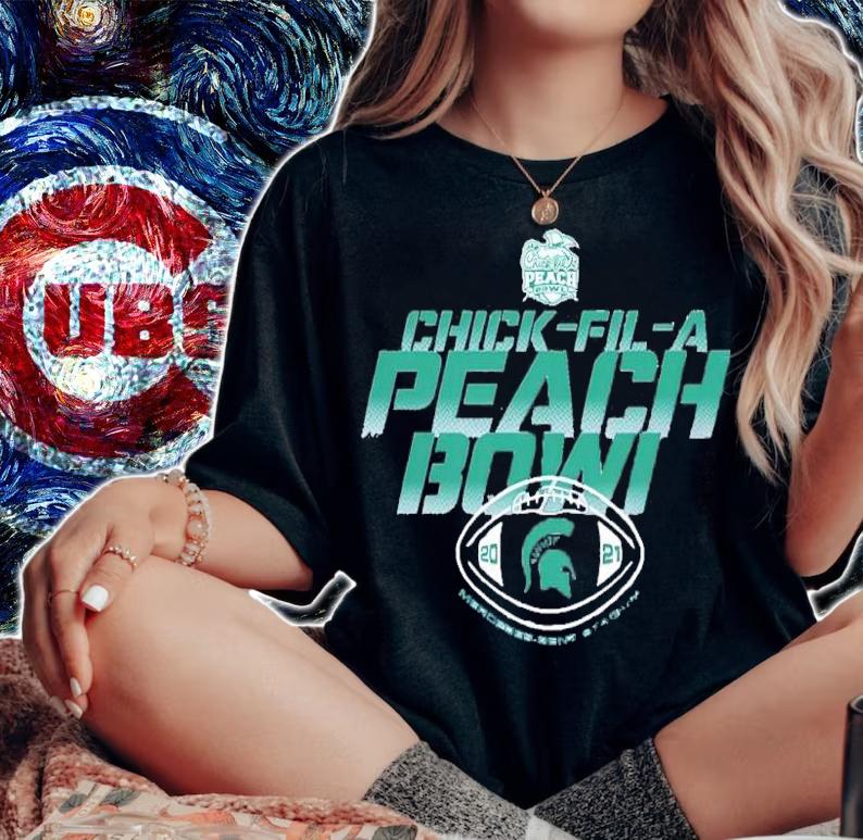 2021 Chick-fil-a Peach Bowl Michigan State Shirt t-shirt woman shirt