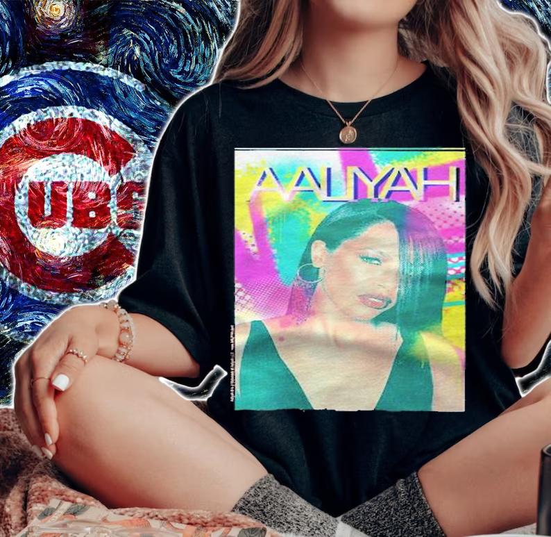 Aaliyah 90S Color Splash Pullover Shirt t-shirt woman shirt